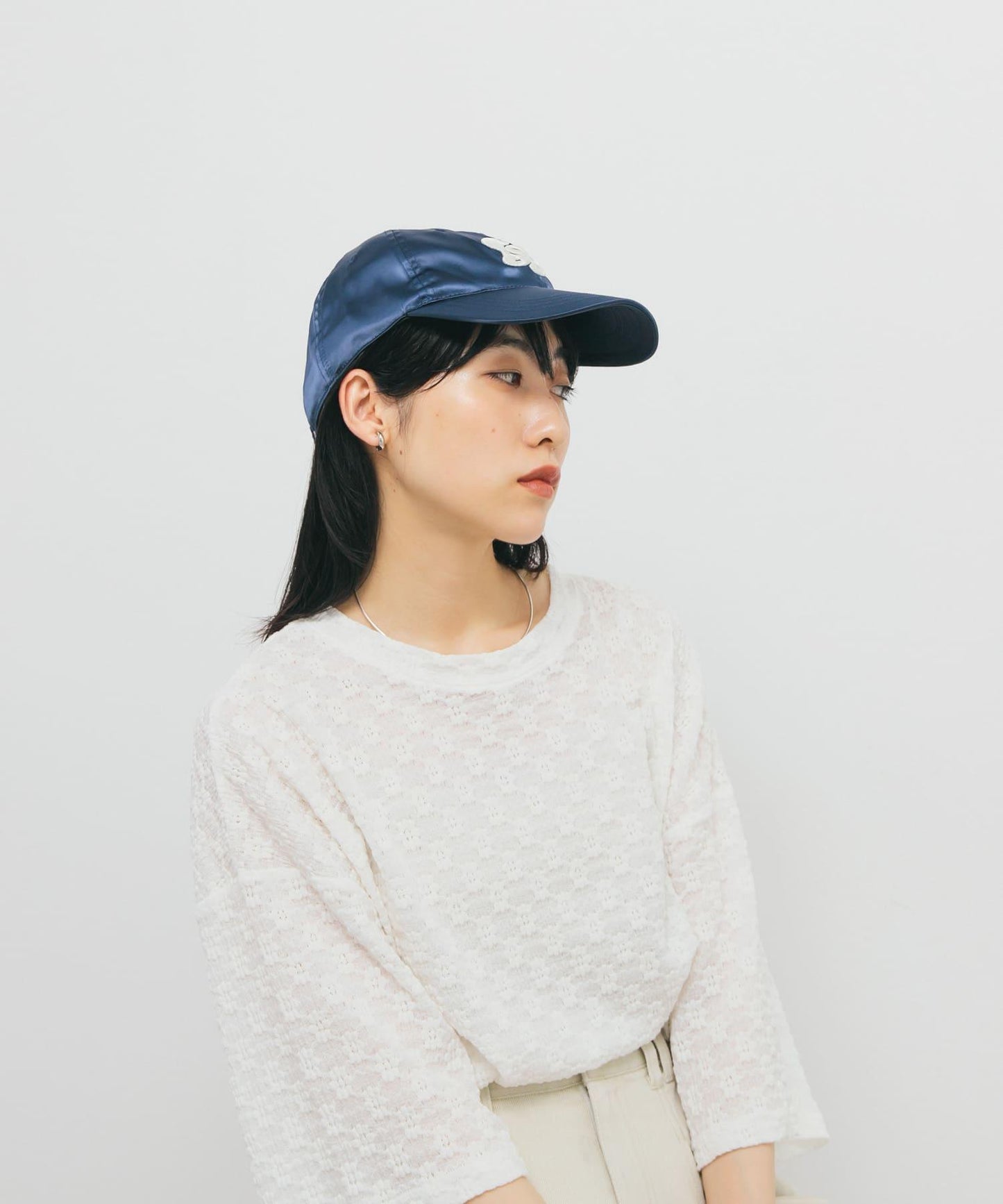 立體刺繡緞面棒球帽