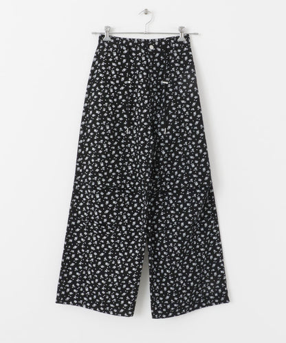 花卉印花抽繩褲