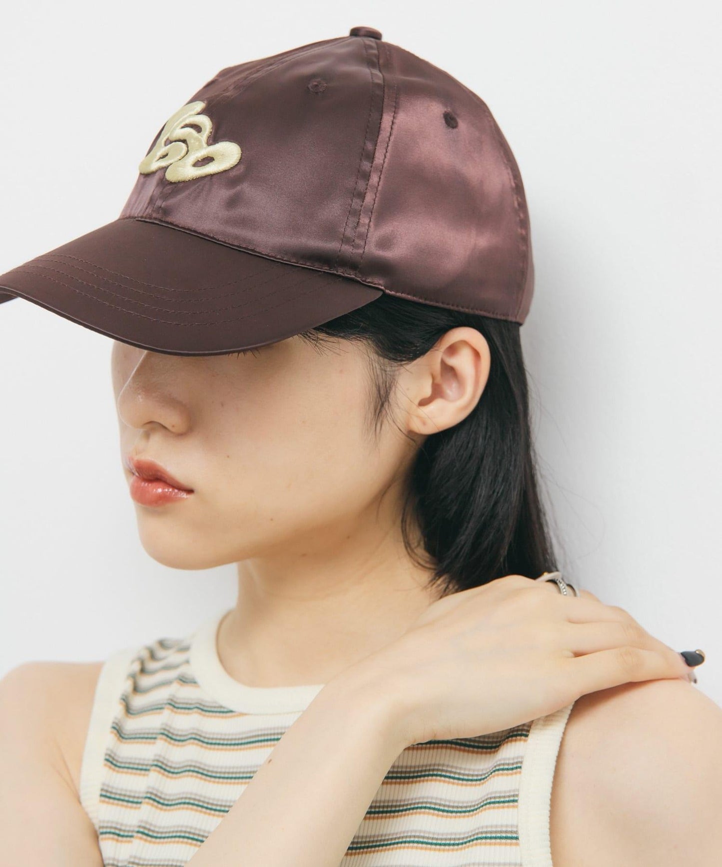 立體刺繡緞面棒球帽