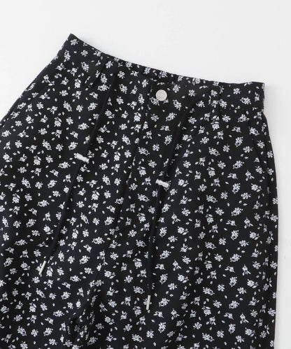 花卉印花抽繩褲