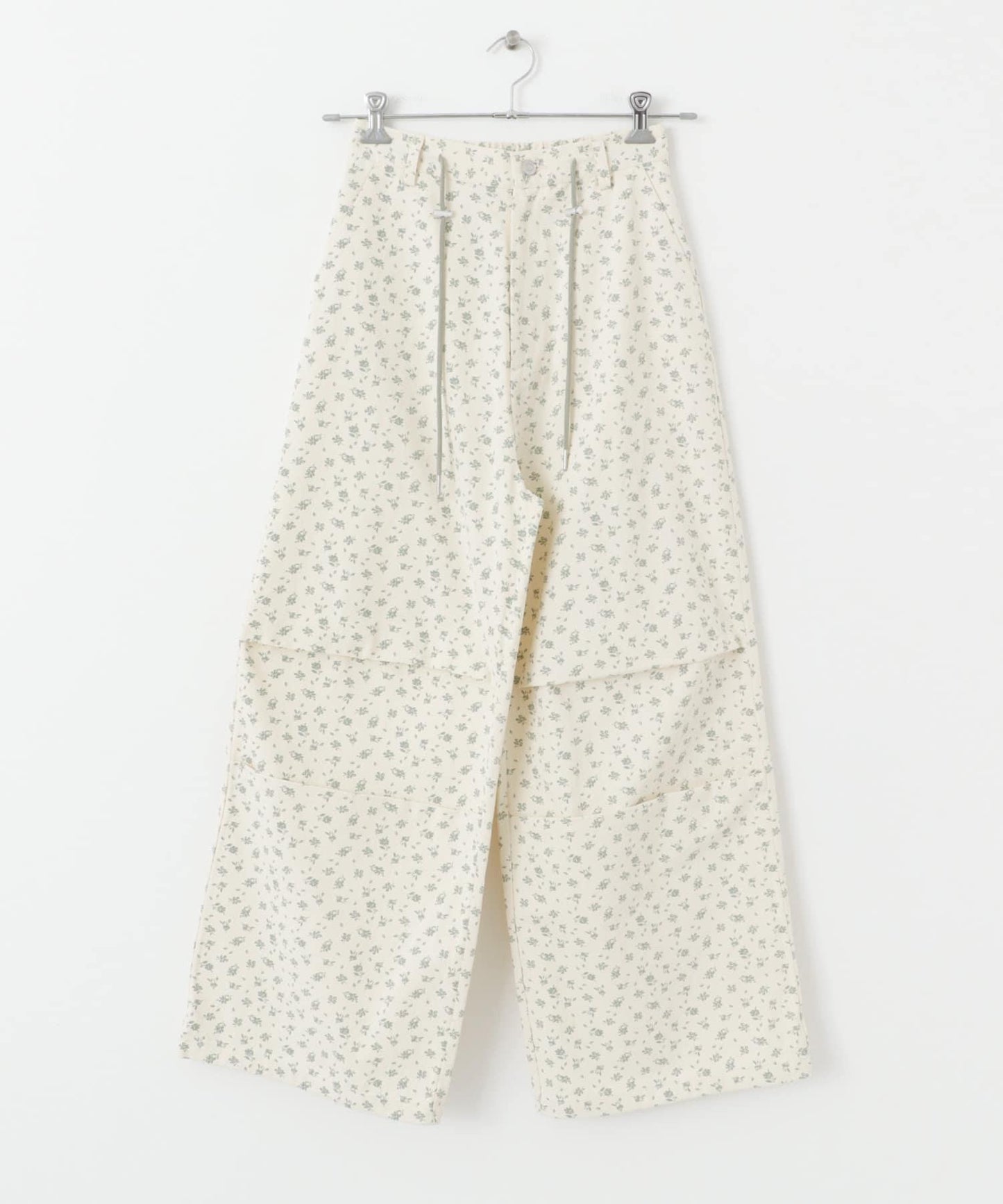 花卉印花抽繩褲