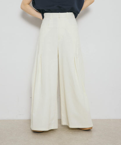 2尺碼可選側褶寬鬆長褲