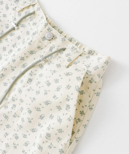 花卉印花抽繩褲