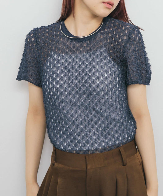 透視短款針織衫