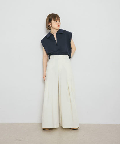 2尺碼可選側褶寬鬆長褲