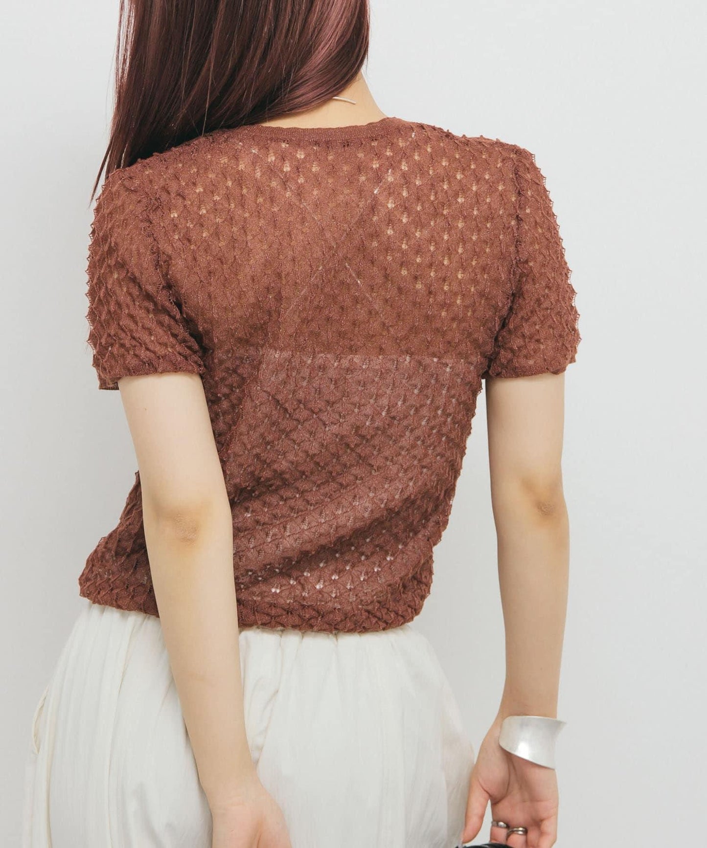 透視短款針織衫