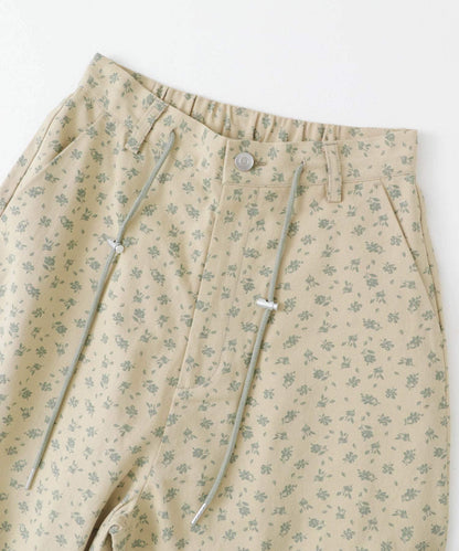 花卉印花抽繩褲
