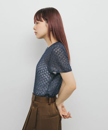 透視短款針織衫