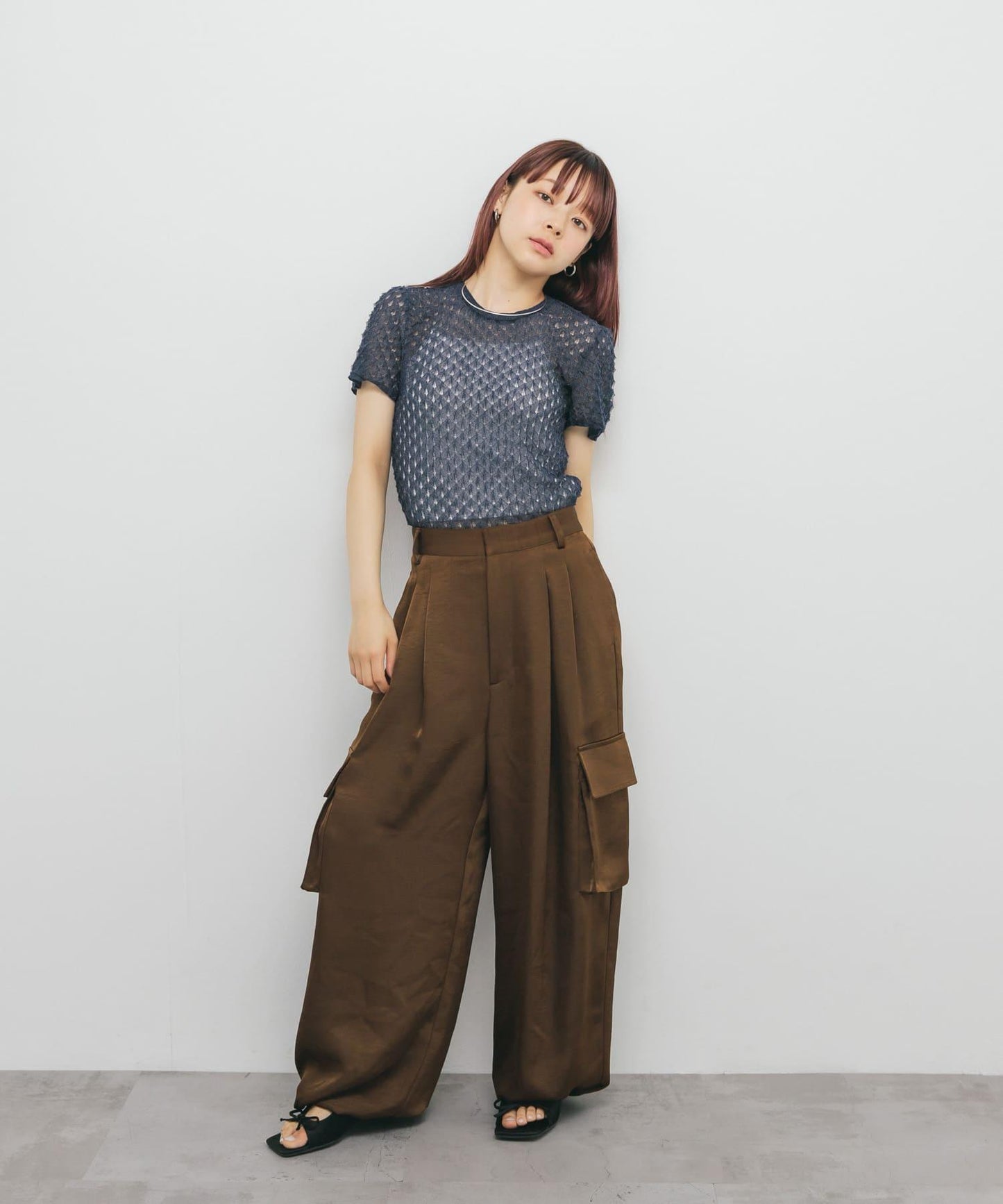 透視短款針織衫