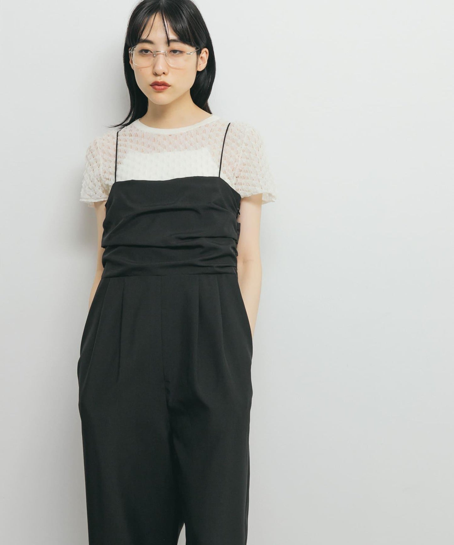 透視短款針織衫