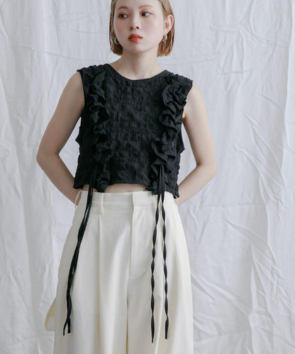 2WAY荷葉邊無袖上衣