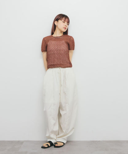 透視短款針織衫