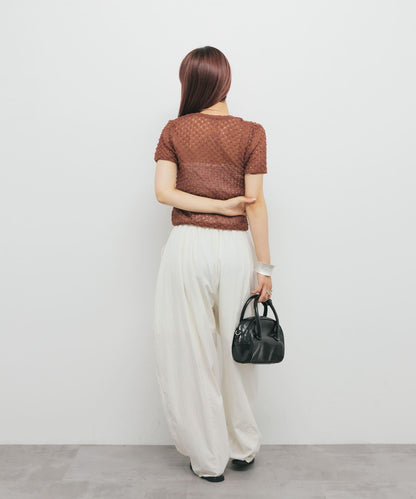 透視短款針織衫