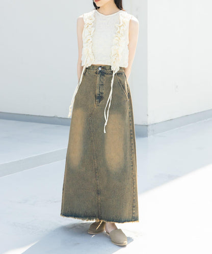 2WAY荷葉邊無袖上衣