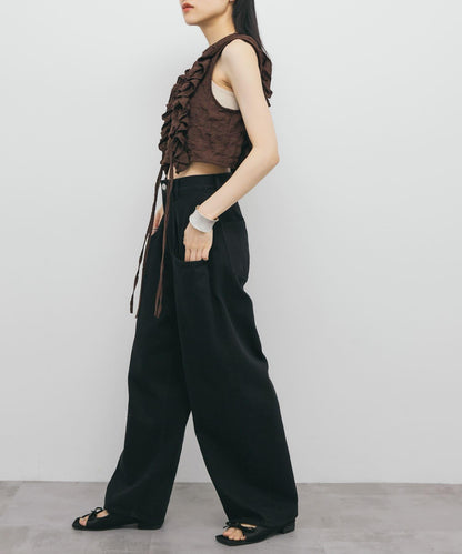 2WAY荷葉邊無袖上衣