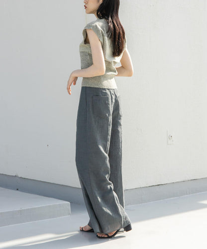 透視疊層長褲