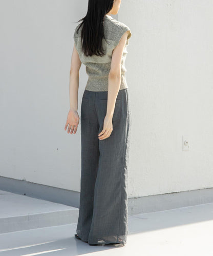 透視疊層長褲