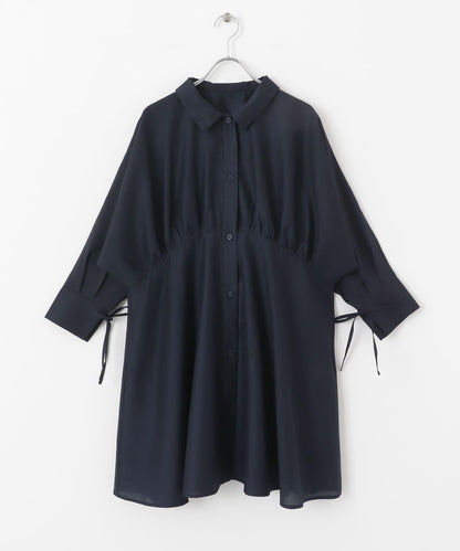 曲線褶皺迷你連衣裙