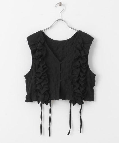 2WAY荷葉邊無袖上衣