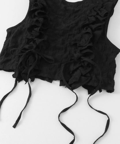 2WAY荷葉邊無袖上衣