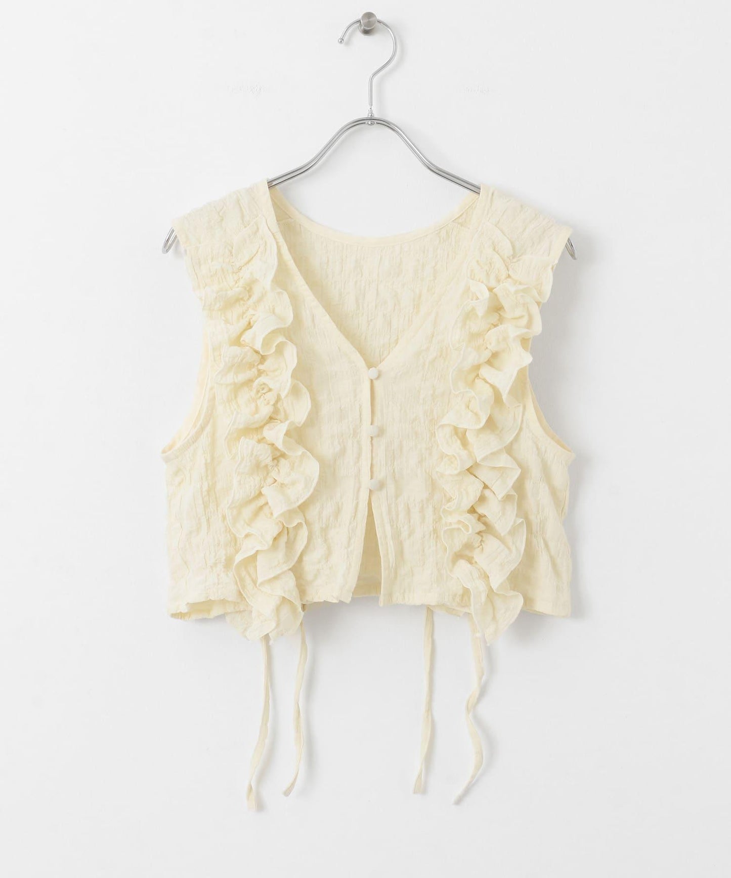 2WAY荷葉邊無袖上衣