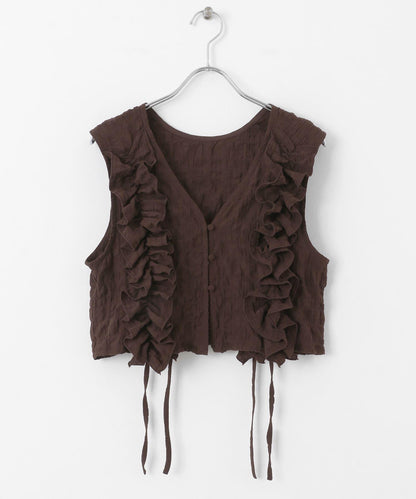 2WAY荷葉邊無袖上衣