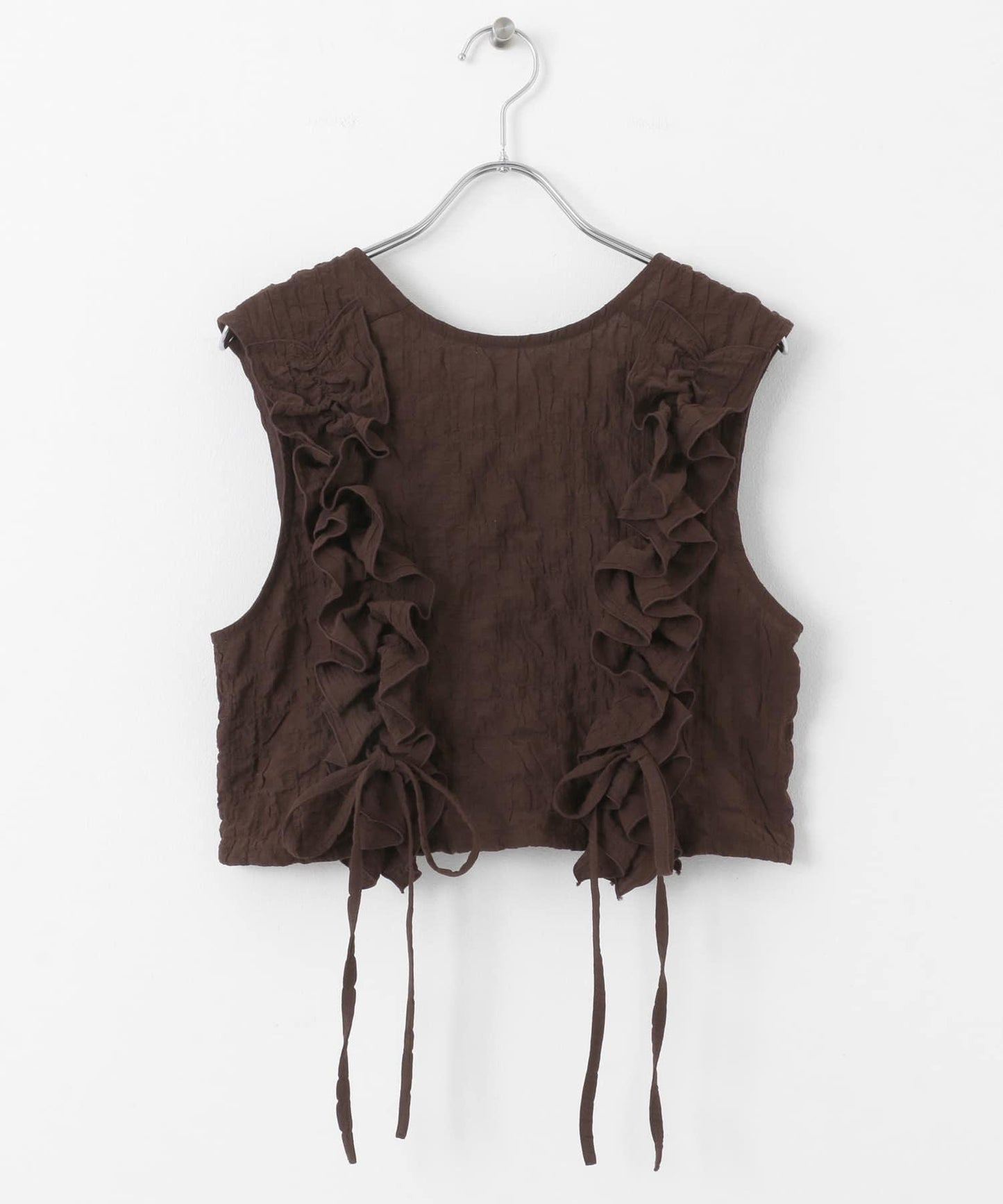 2WAY荷葉邊無袖上衣