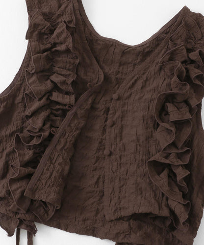 2WAY荷葉邊無袖上衣