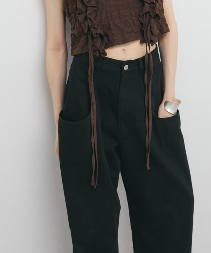 3尺碼可選大口袋設計斜紋長褲