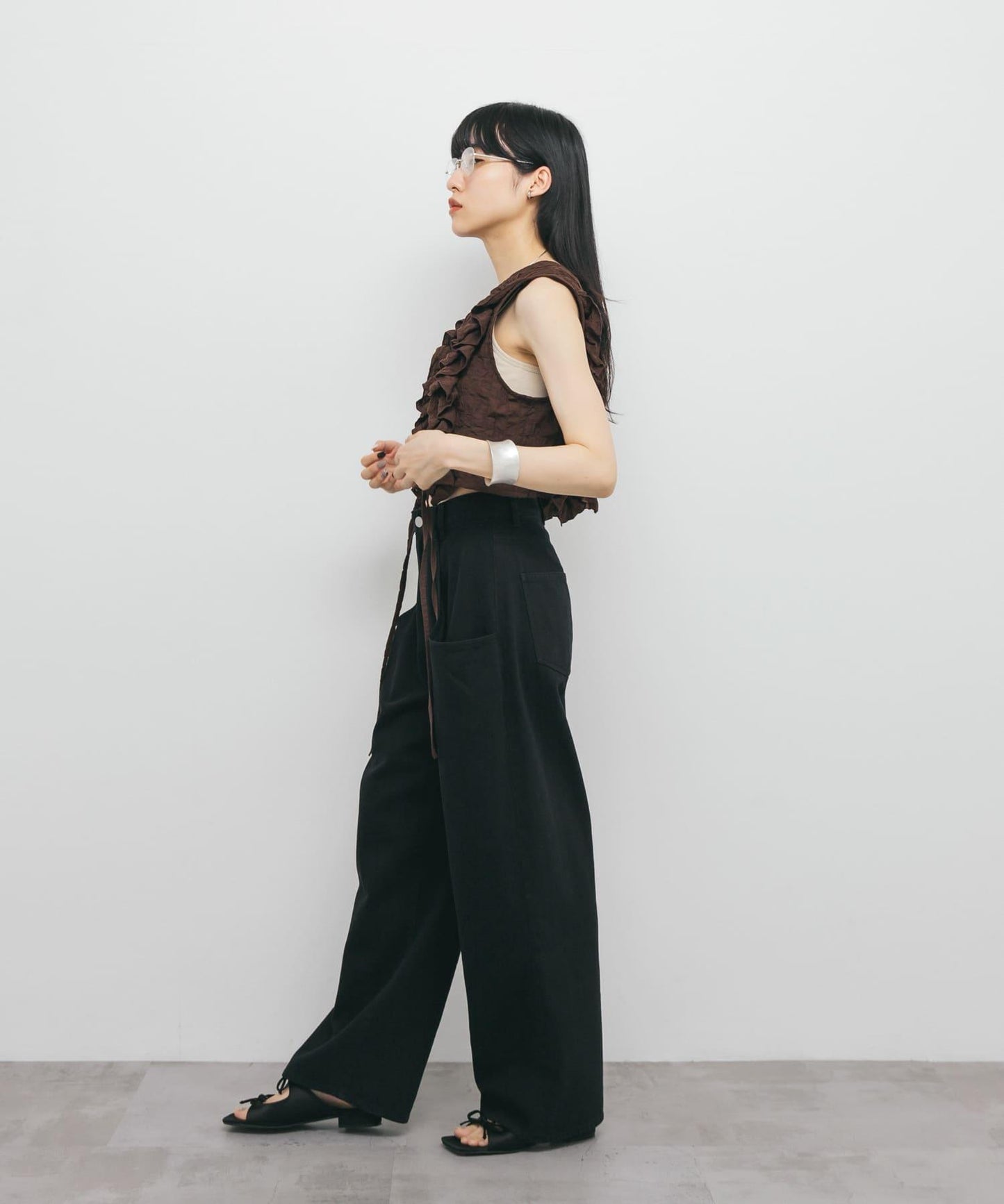 3尺碼可選大口袋設計斜紋長褲