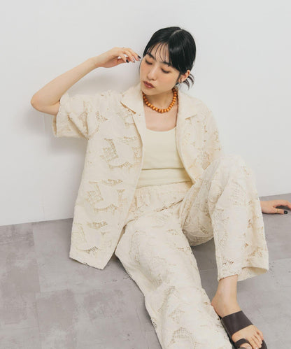 化纖蕾絲寬鬆襯衫