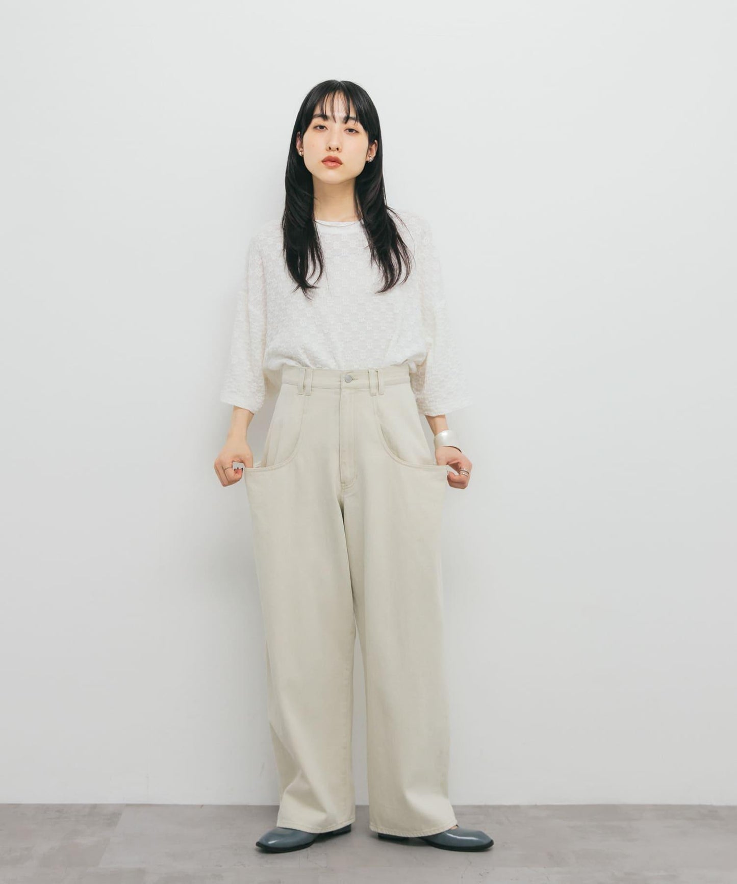 3尺碼可選大口袋設計斜紋長褲