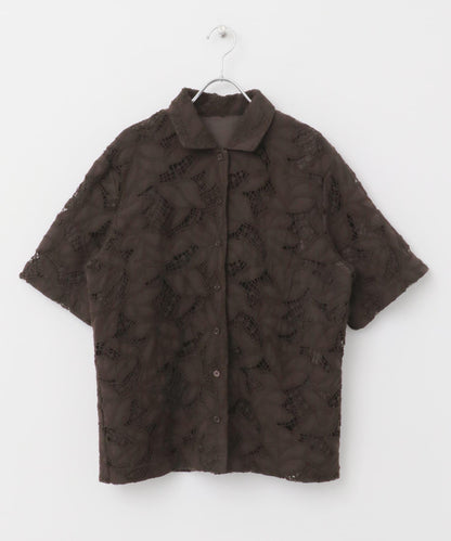 化纖蕾絲寬鬆襯衫