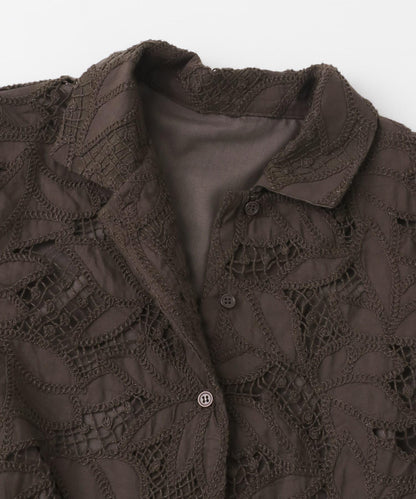 化纖蕾絲寬鬆襯衫