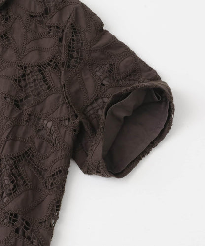 化纖蕾絲寬鬆襯衫