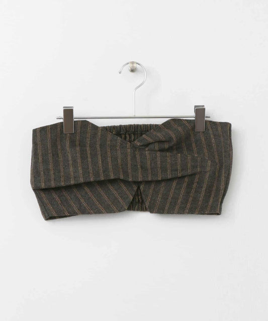 條紋褶皺設計吊帶背心∴