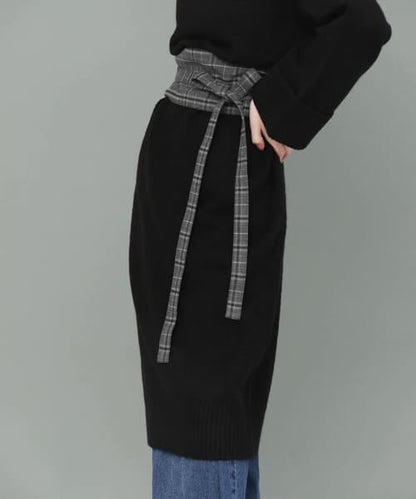 格紋寬腰帶∴
