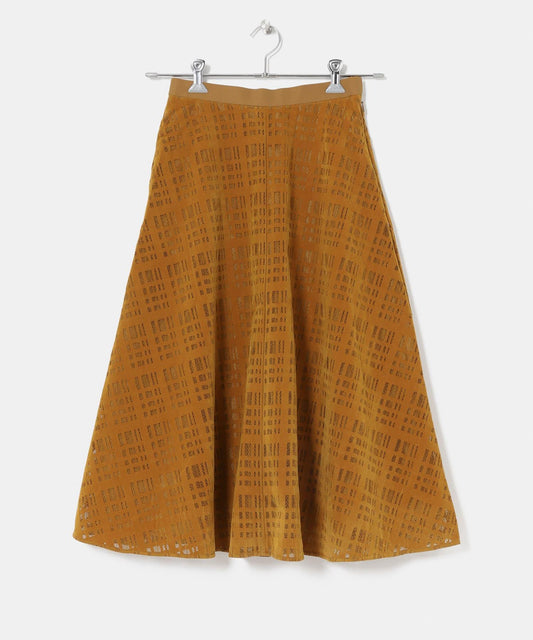 植絨蕾絲半身裙