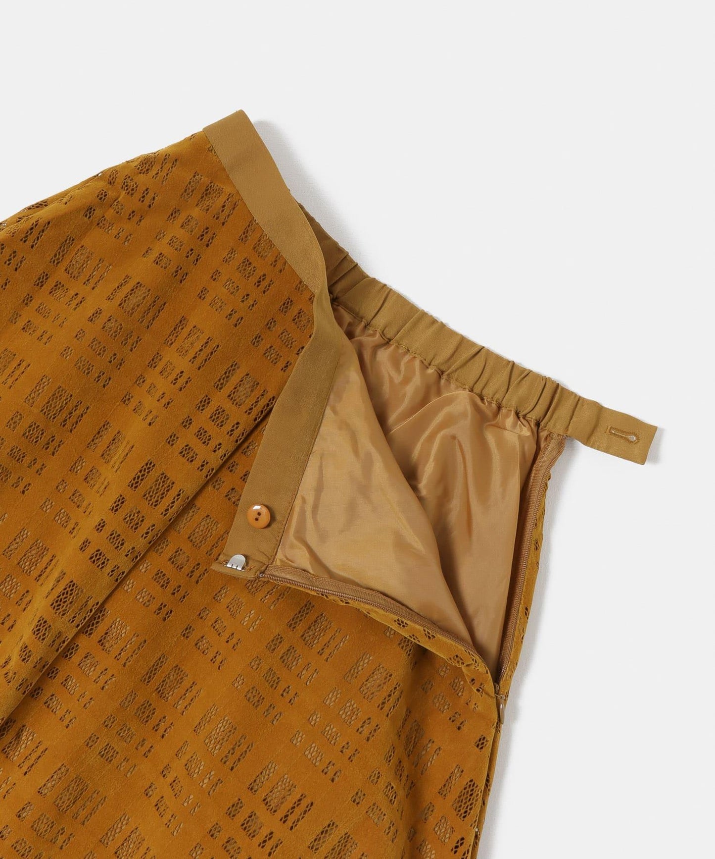 植絨蕾絲半身裙