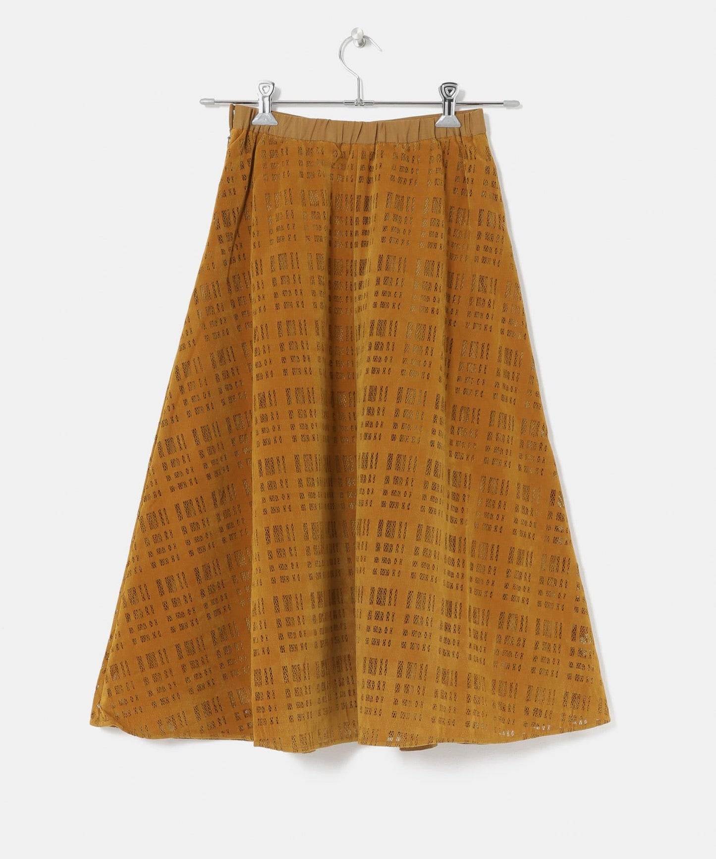 植絨蕾絲半身裙