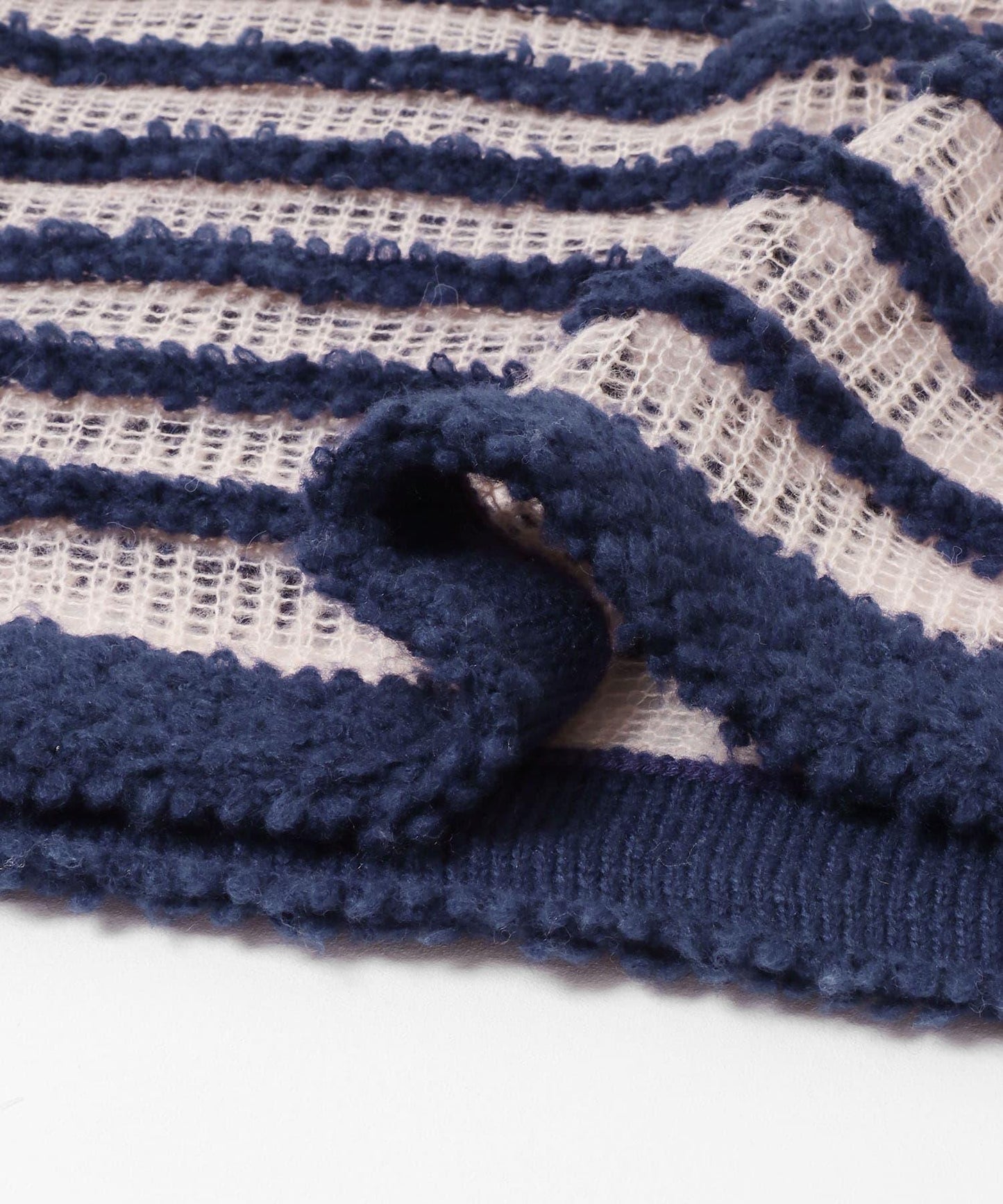 透視條紋針織衫