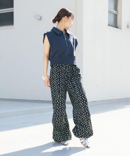 肩部褶皺拉鍊衛衣