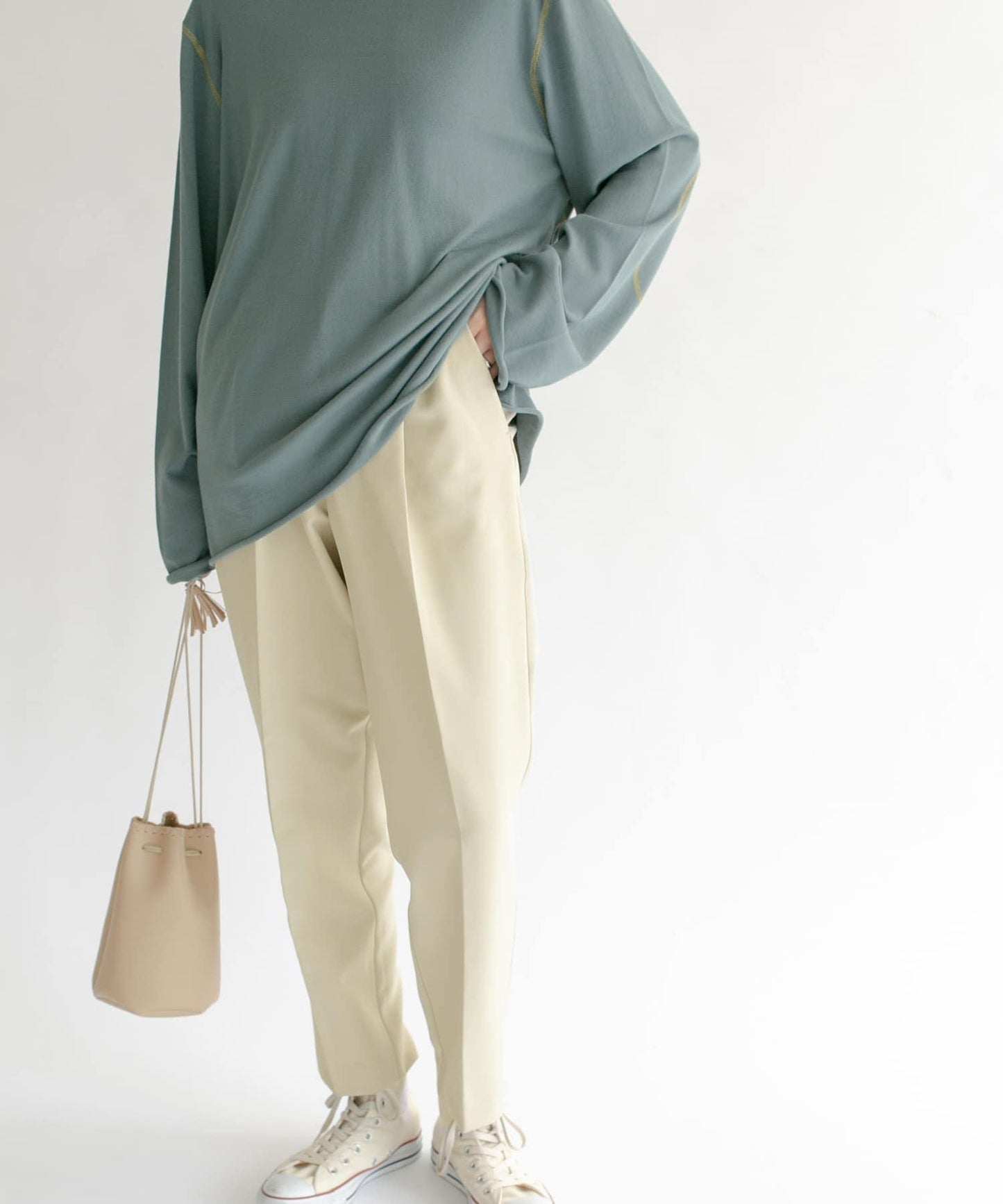 illi 單褶修身錐形褲