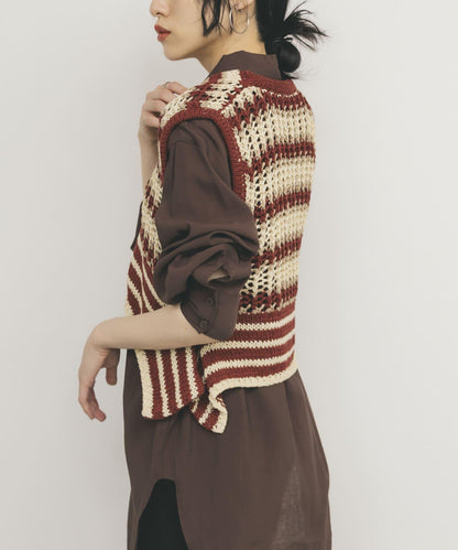 2WAY條紋針織背心