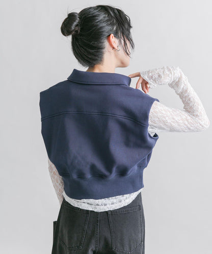 肩部褶皺拉鍊衛衣