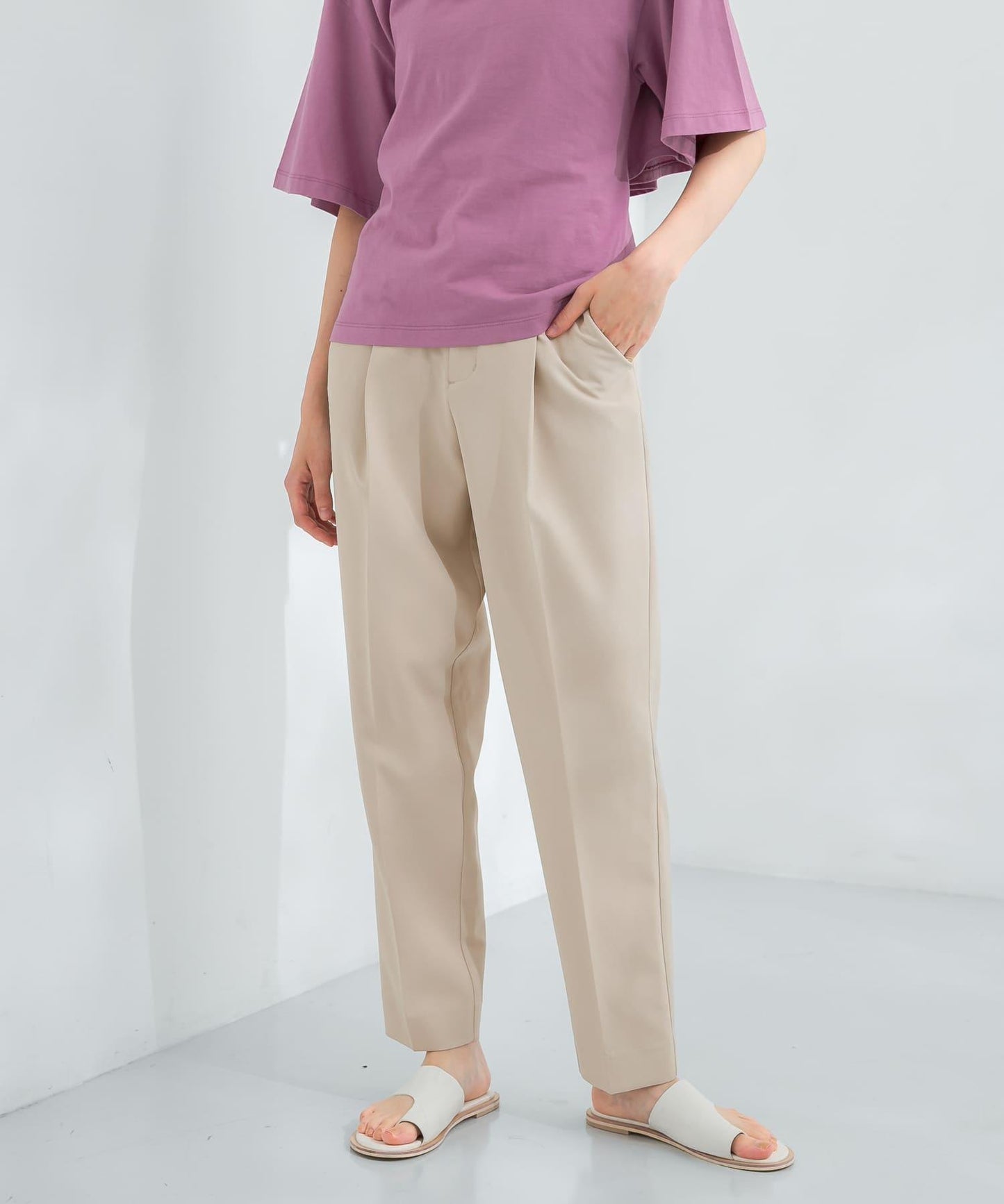 illi 單褶修身錐形褲