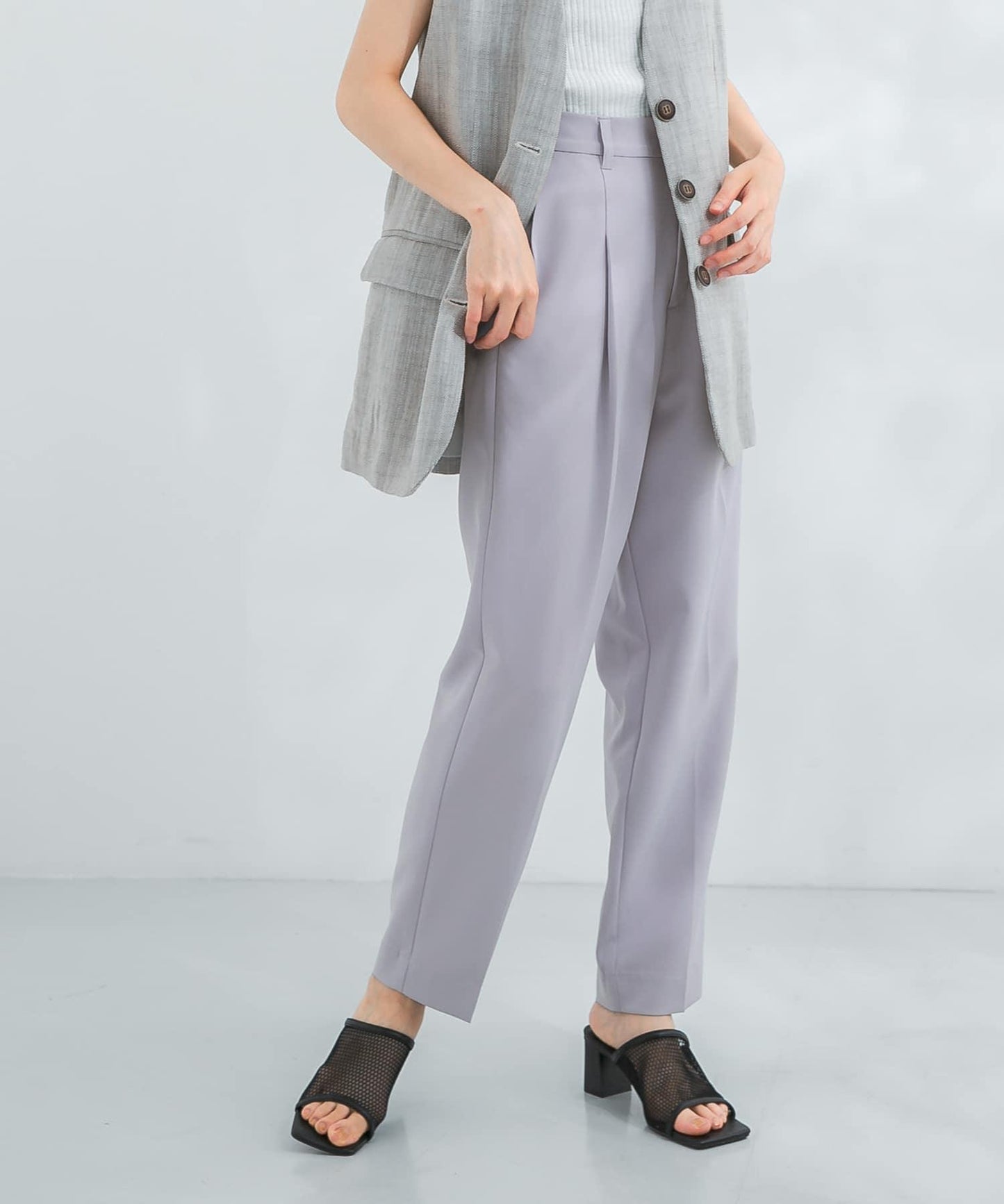 illi 單褶修身錐形褲