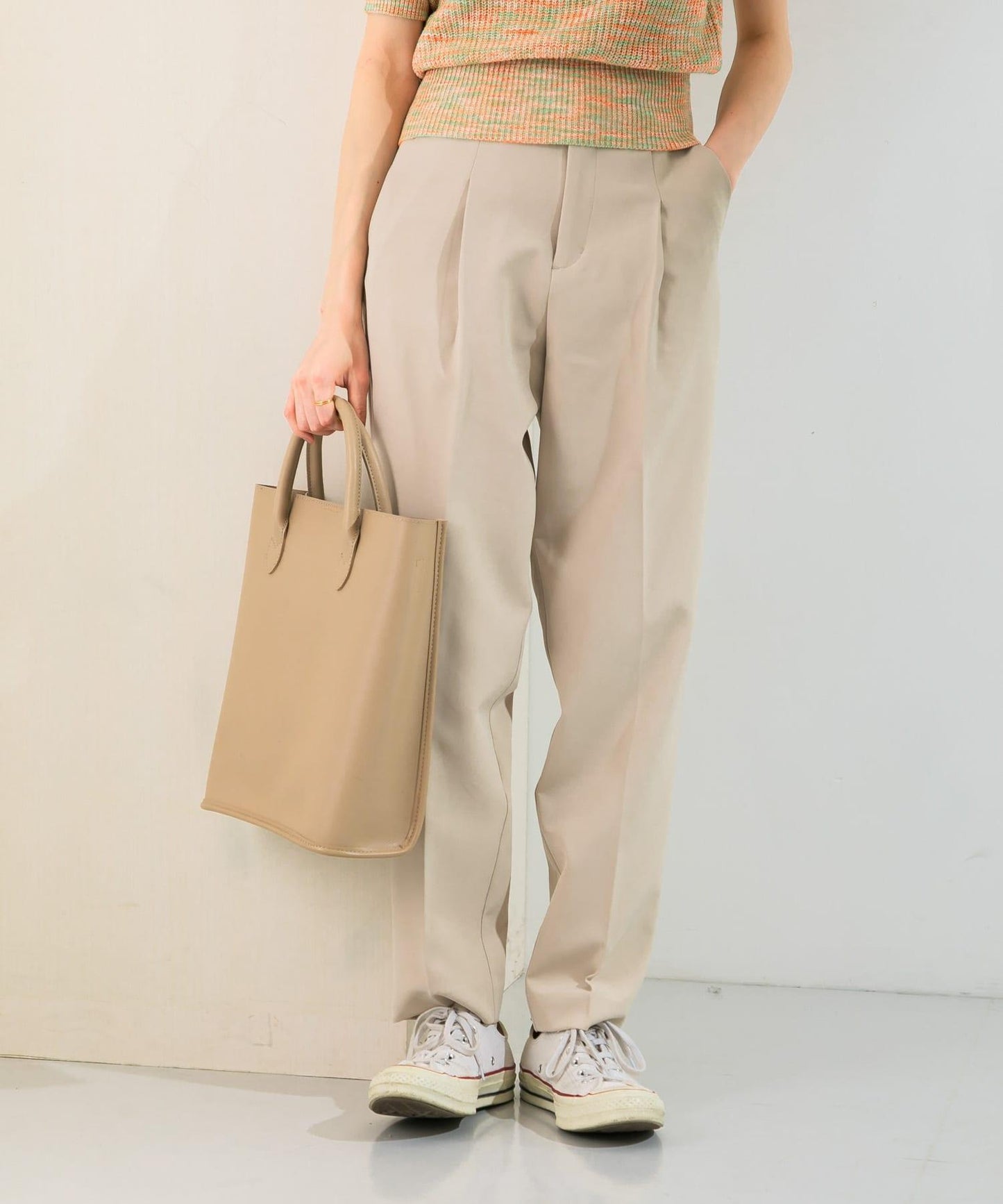 illi 單褶修身錐形褲