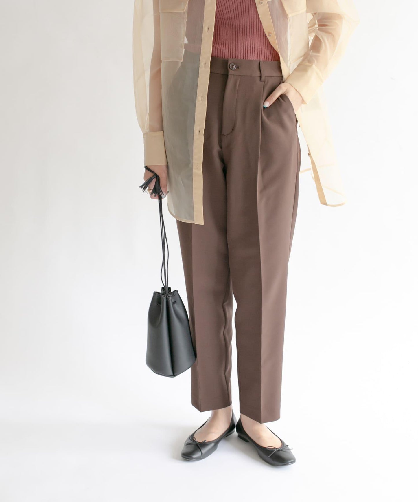 illi 單褶修身錐形褲