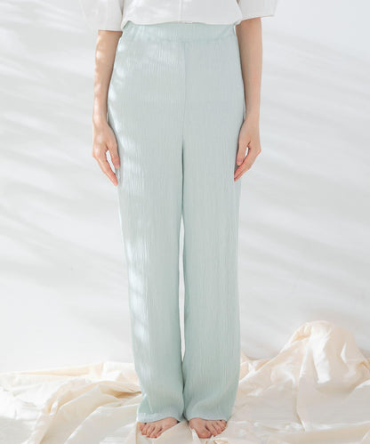 棉感褶皺長褲
